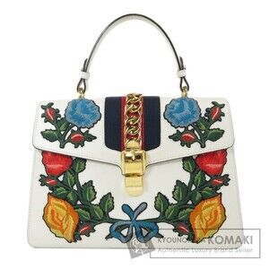 Gucci Sylvie Embroidered Leather Handbag